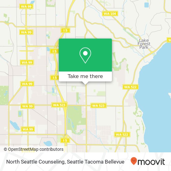 Mapa de North Seattle Counseling, NE 155th St