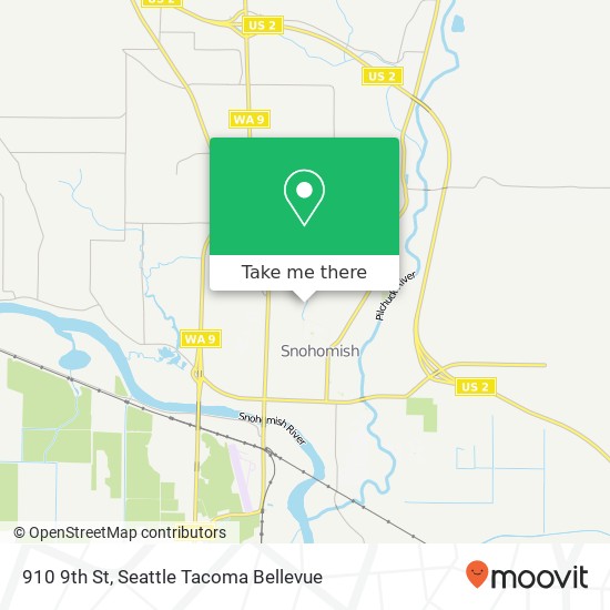 Mapa de 910 9th St, Snohomish, WA 98290