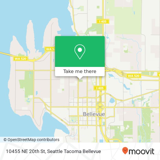 Mapa de 10455 NE 20th St, Bellevue, WA 98004