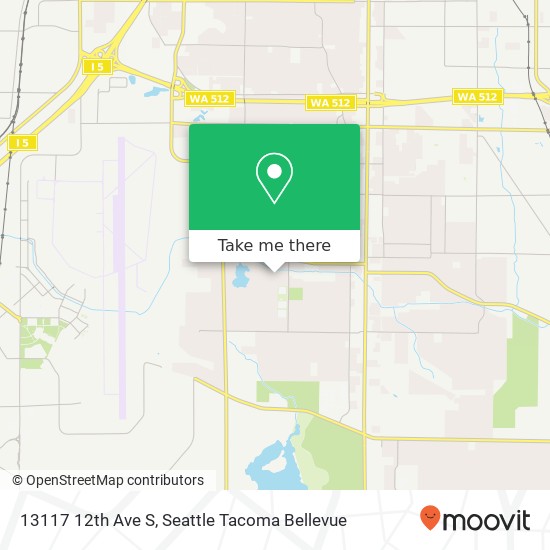 Mapa de 13117 12th Ave S, Tacoma, WA 98444