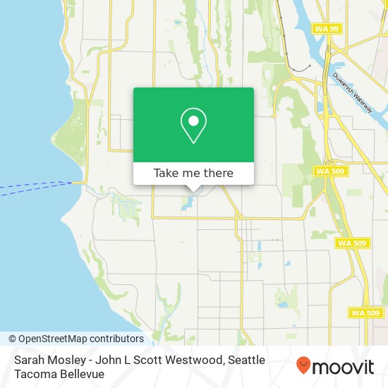 Mapa de Sarah Mosley - John L Scott Westwood, 2600 SW Barton St Seattle, WA 98126