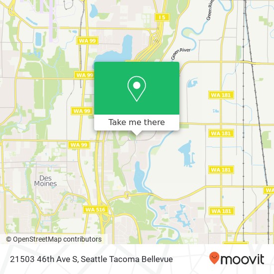 Mapa de 21503 46th Ave S, Kent, WA 98032