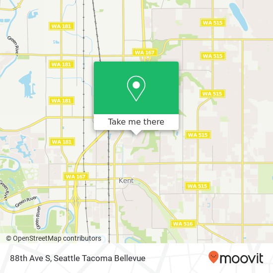 Mapa de 88th Ave S, Kent, WA 98031