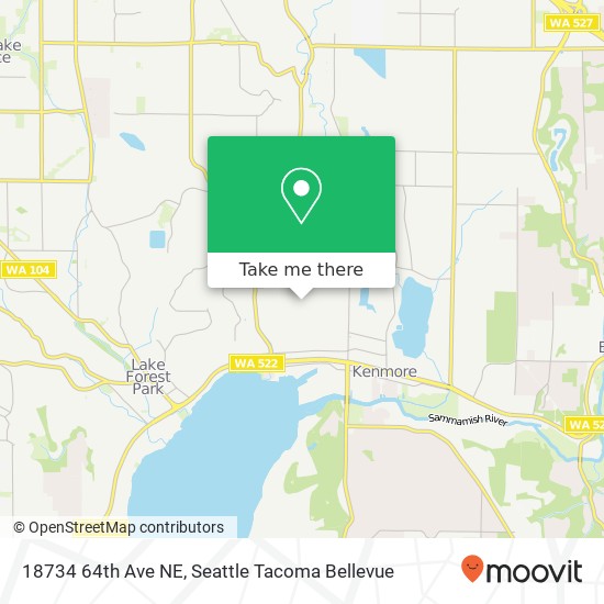 Mapa de 18734 64th Ave NE, Kenmore, WA 98028