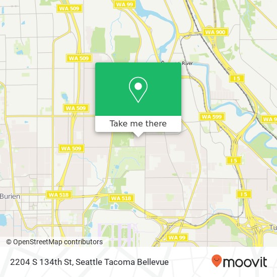 Mapa de 2204 S 134th St, Seatac, WA 98168