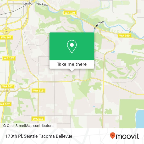 Mapa de 170th Pl, Renton, WA 98058