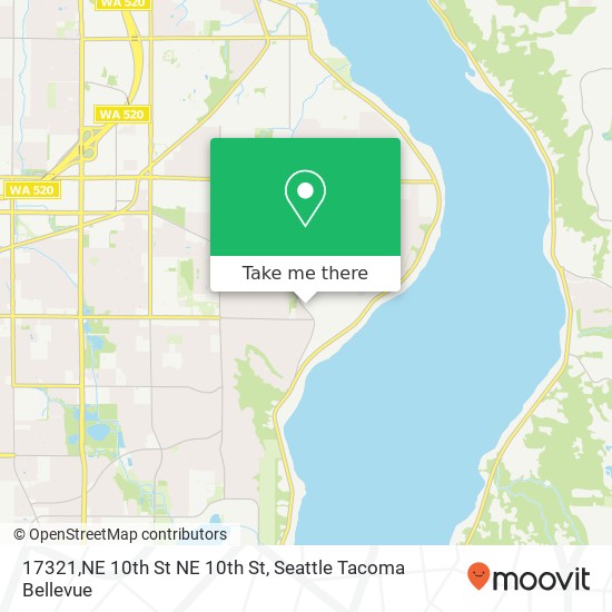 Mapa de 17321,NE 10th St NE 10th St, Bellevue, WA 98008
