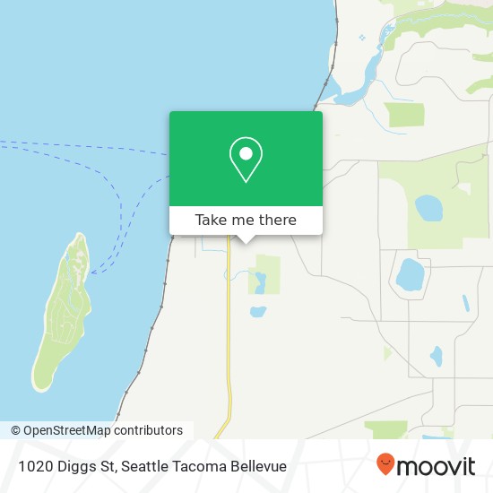 Mapa de 1020 Diggs St, Steilacoom, WA 98388