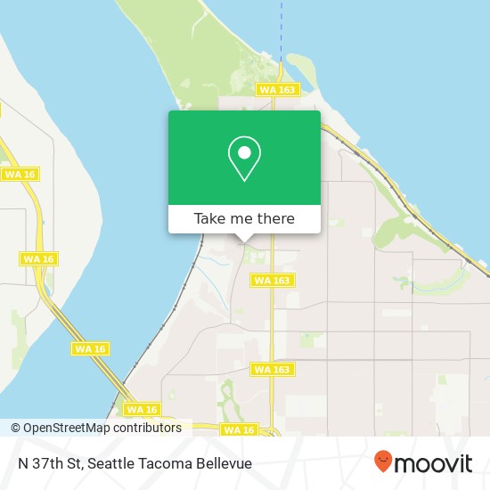 Mapa de N 37th St, Tacoma, WA 98407