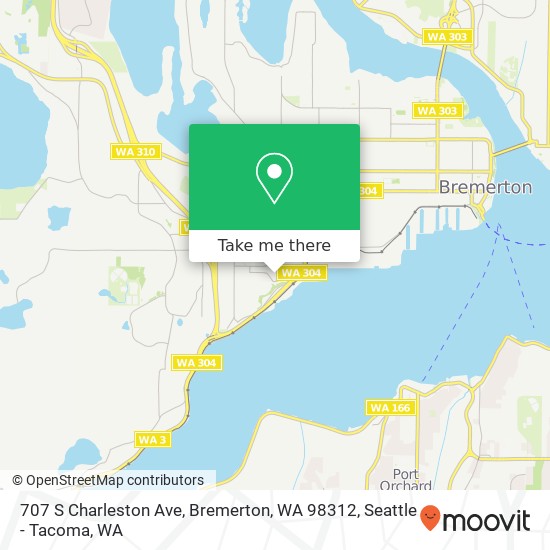 Mapa de 707 S Charleston Ave, Bremerton, WA 98312