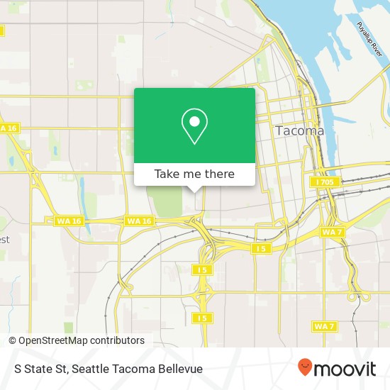 Mapa de S State St, Tacoma, WA 98405