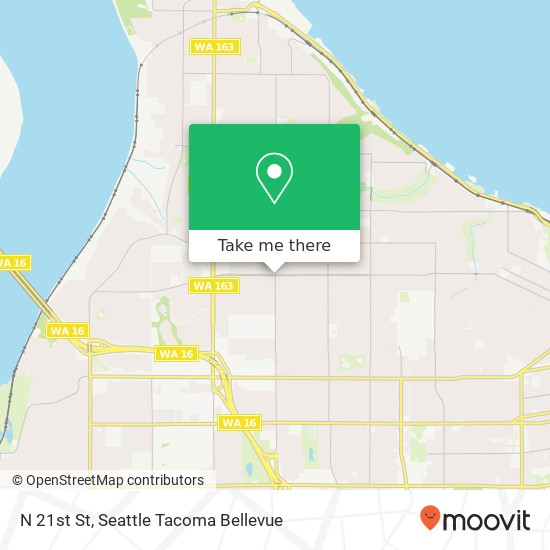 Mapa de N 21st St, Tacoma, WA 98406