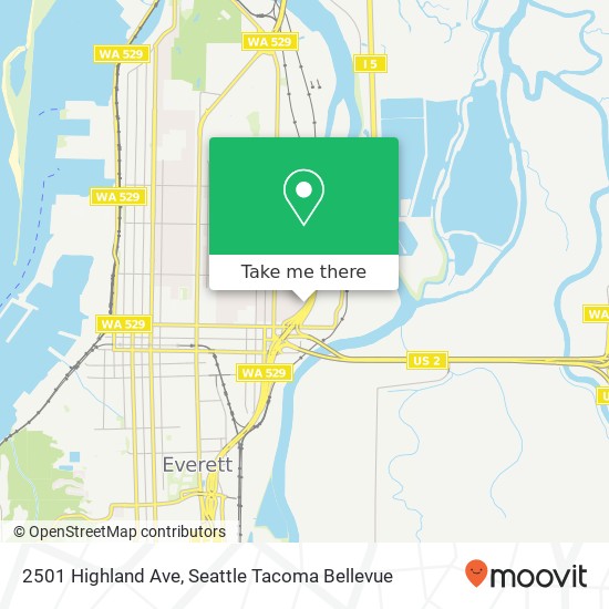 Mapa de 2501 Highland Ave, Everett, WA 98201