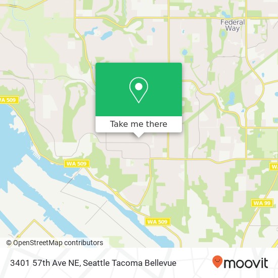 Mapa de 3401 57th Ave NE, Tacoma, WA 98422