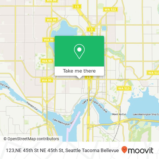 Mapa de 123,NE 45th St NE 45th St, Seattle, WA 98105