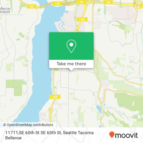 Mapa de 11711,SE 60th St SE 60th St, Bellevue, WA 98006