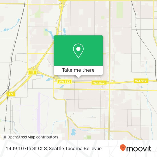Mapa de 1409 107th St Ct S, Tacoma, WA 98444
