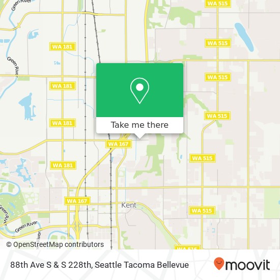 Mapa de 88th Ave S & S 228th, Kent, WA 98031