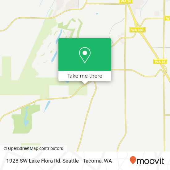 Mapa de 1928 SW Lake Flora Rd, Port Orchard, WA 98367