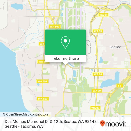 Des Moines Memorial Dr & 12th, Seatac, WA 98148 map