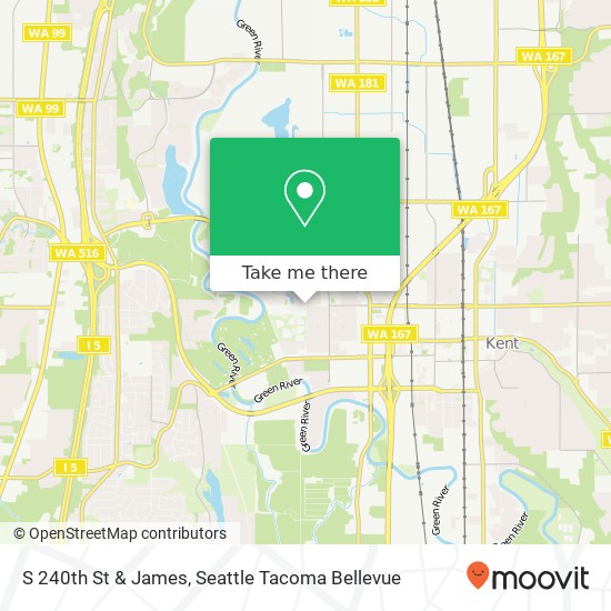 Mapa de S 240th St & James, Kent, WA 98032