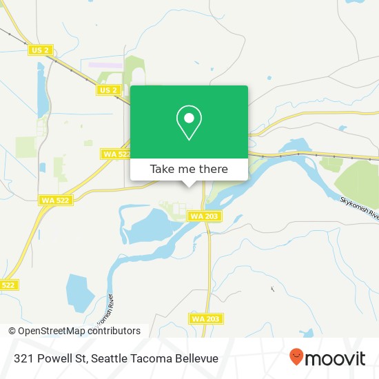 Mapa de 321 Powell St, Monroe, WA 98272