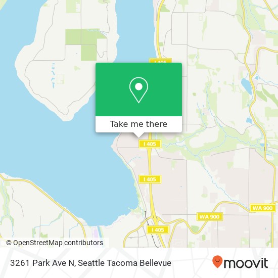 Mapa de 3261 Park Ave N, Renton, WA 98056