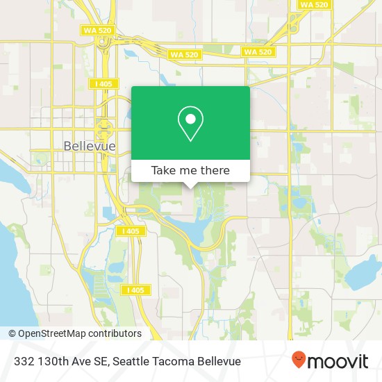 Mapa de 332 130th Ave SE, Bellevue, WA 98005