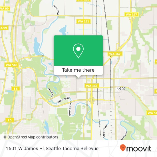 1601 W James Pl, Kent, WA 98032 map