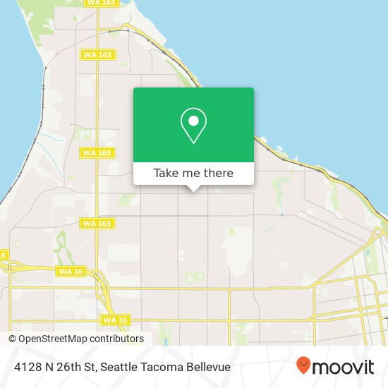 Mapa de 4128 N 26th St, Tacoma, WA 98407