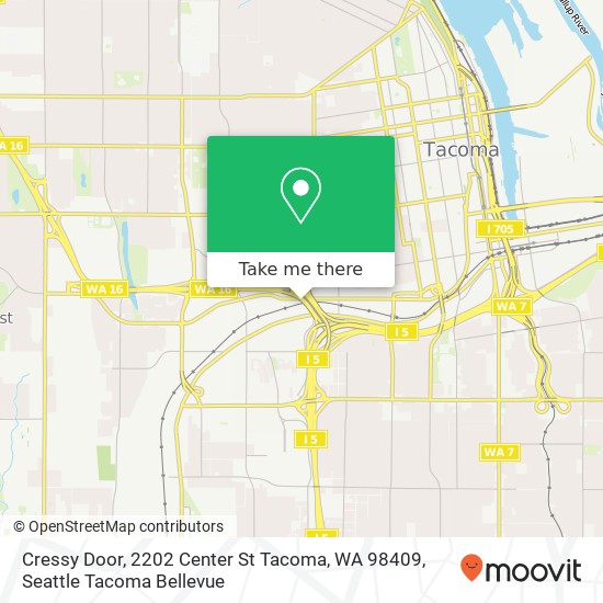 Mapa de Cressy Door, 2202 Center St Tacoma, WA 98409
