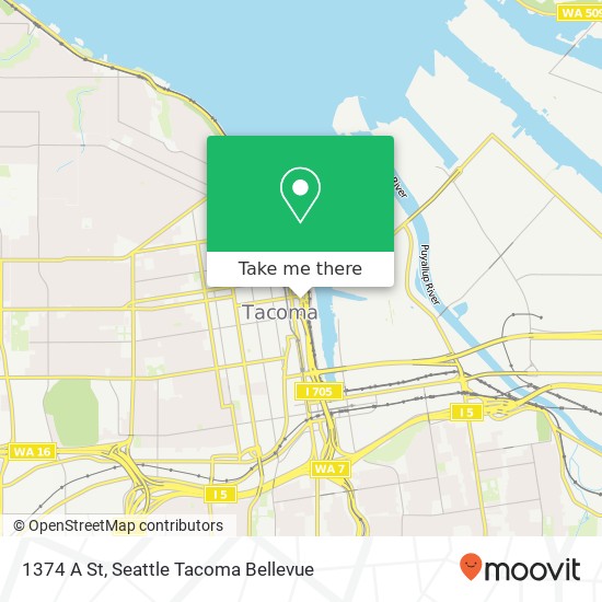 Mapa de 1374 A St, Tacoma, WA 98402