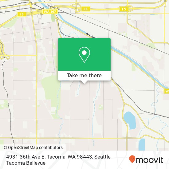 Mapa de 4931 36th Ave E, Tacoma, WA 98443