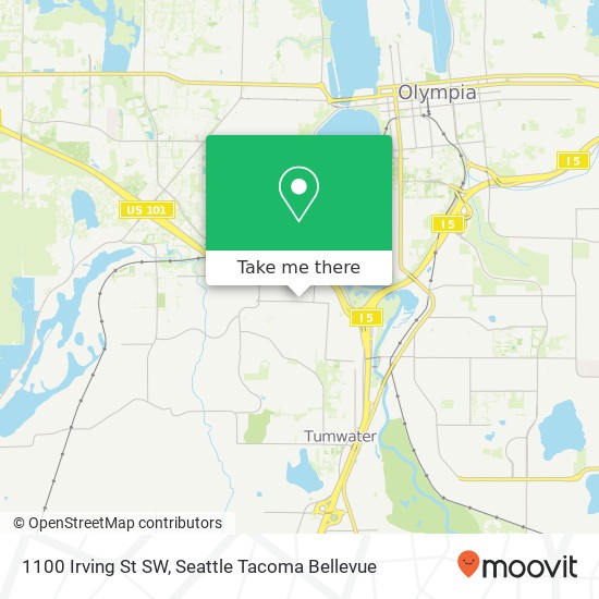 Mapa de 1100 Irving St SW, Tumwater, WA 98512