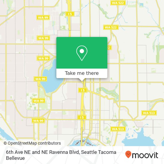 Mapa de 6th Ave NE and NE Ravenna Blvd, Seattle, WA 98115