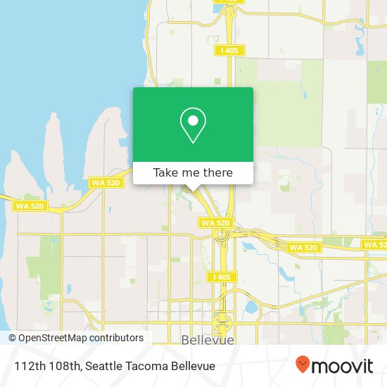 Mapa de 112th 108th, Bellevue, WA 98004