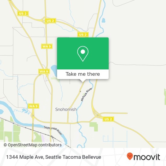 Mapa de 1344 Maple Ave, Snohomish, WA 98290