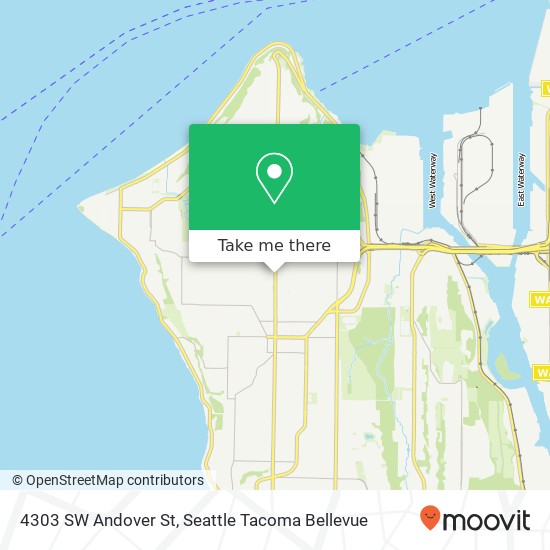 Mapa de 4303 SW Andover St, Seattle, WA 98116