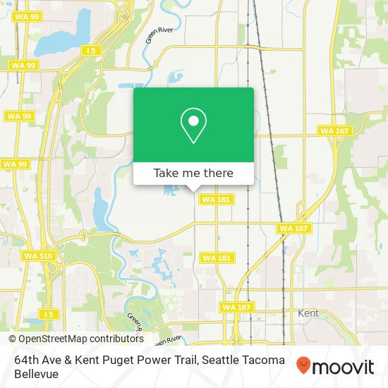 64th Ave & Kent Puget Power Trail, Kent, WA 98032 map