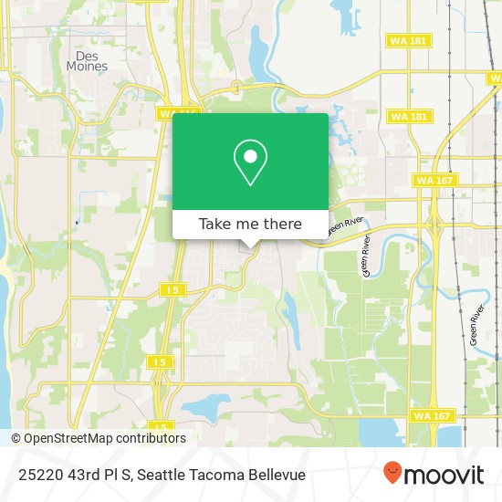 Mapa de 25220 43rd Pl S, Kent, WA 98032