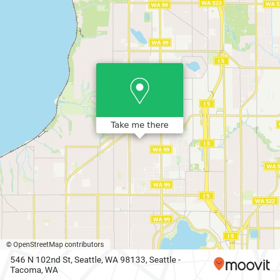 Mapa de 546 N 102nd St, Seattle, WA 98133