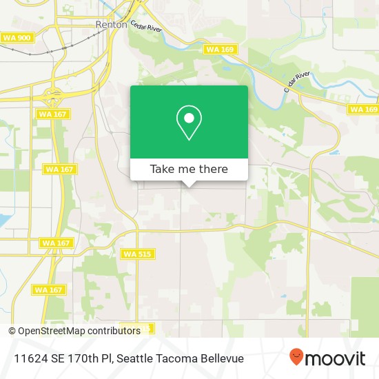 Mapa de 11624 SE 170th Pl, Renton, WA 98058