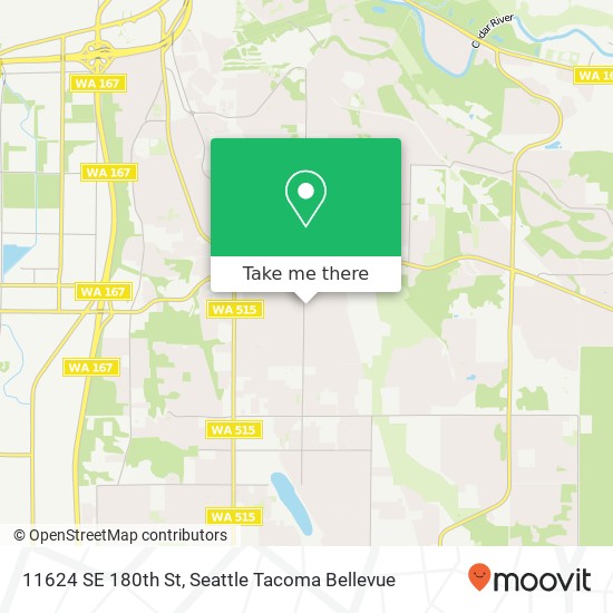 Mapa de 11624 SE 180th St, Renton, WA 98058