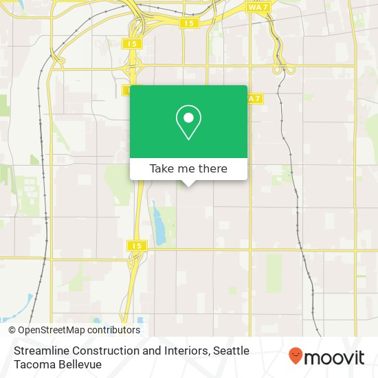 Mapa de Streamline Construction and Interiors, 1101 S 61st St Tacoma, WA 98408