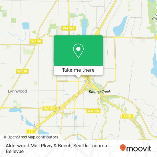 Mapa de Alderwood Mall Pkwy & Beech, Lynnwood, WA 98037