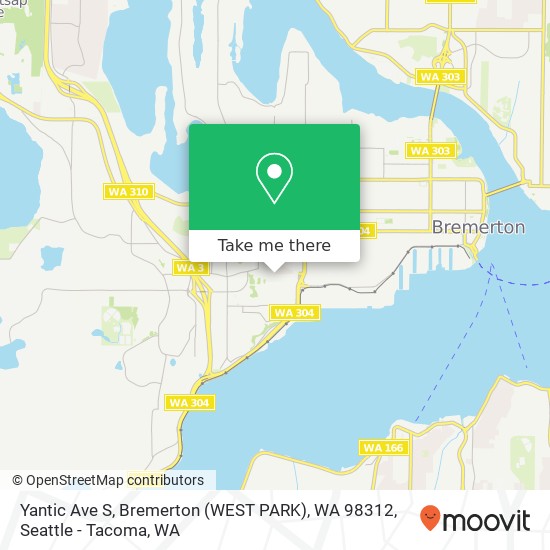 Mapa de Yantic Ave S, Bremerton (WEST PARK), WA 98312