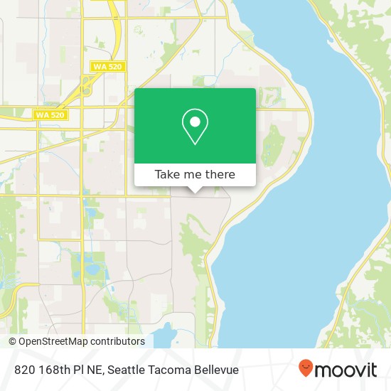 Mapa de 820 168th Pl NE, Bellevue, WA 98008