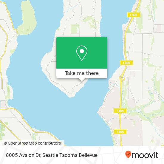 Mapa de 8005 Avalon Dr, Mercer Island, WA 98040