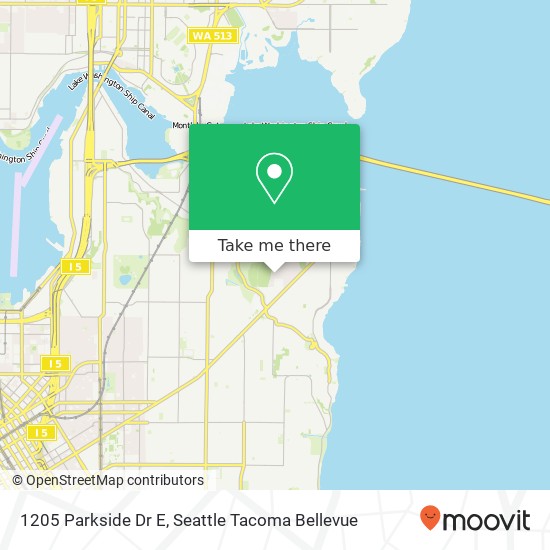 Mapa de 1205 Parkside Dr E, Seattle, WA 98112
