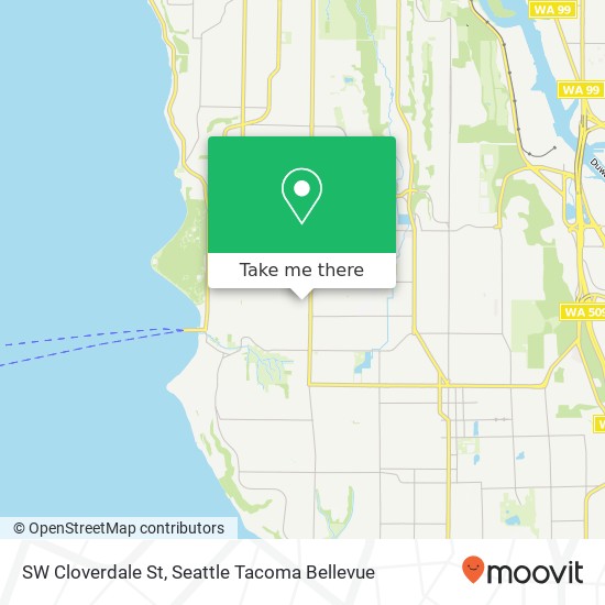 Mapa de SW Cloverdale St, Seattle, WA 98126